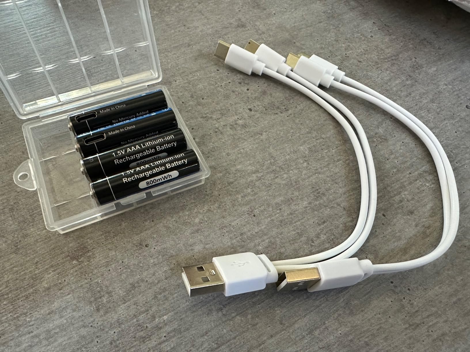 Baterías AAA recargables USB-C Battlog
