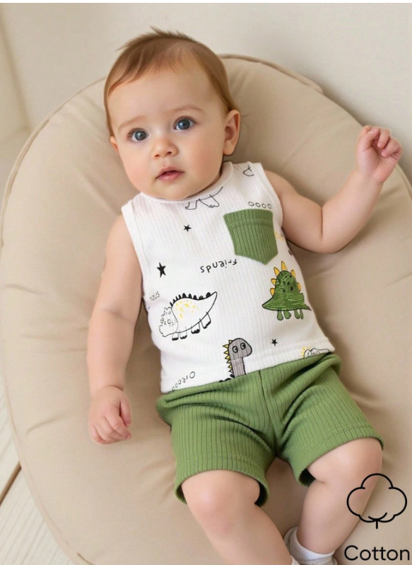 Set de 2 piezas de ropa para bebé recién nacido niño